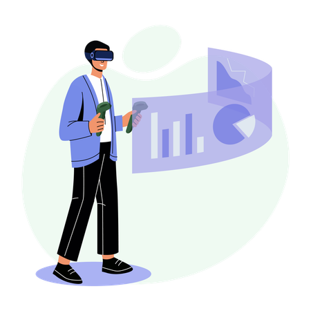 Employee performs  Vr business  Illustration