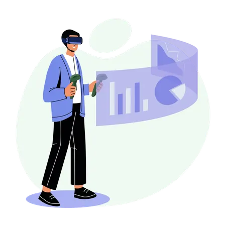 Employee performs  Vr business  Illustration