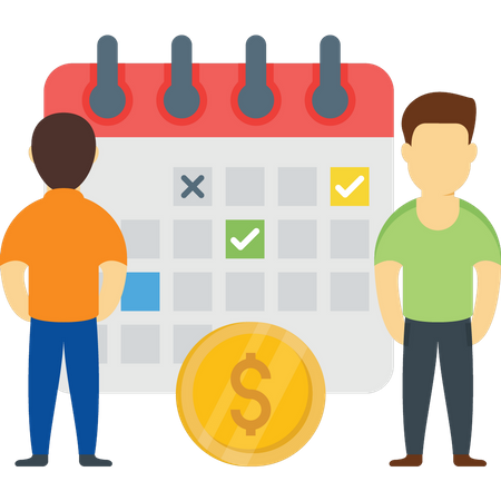 Employee planning on business calendar  Illustration