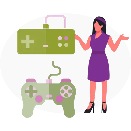 Employee plays game in free time  Illustration