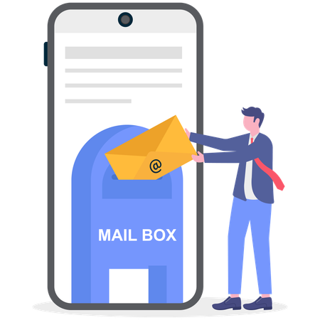 Employee posting emails  Illustration