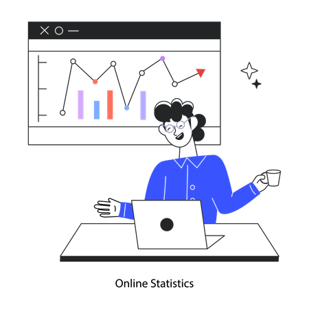 Employee Prepares Market Report  Illustration