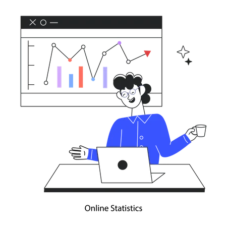 Employee Prepares Market Report  Illustration