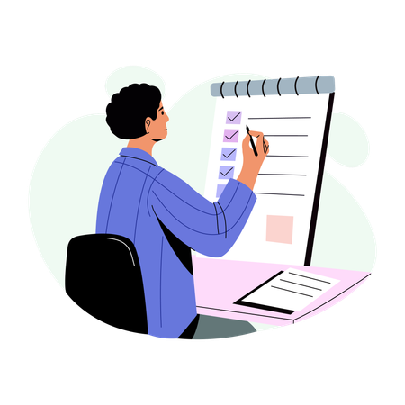 Employee prepares Task list  Illustration