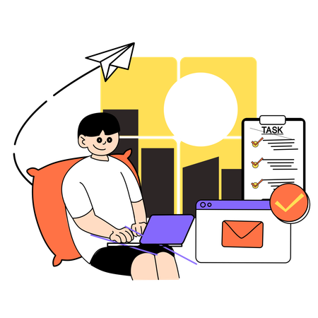 Employee prepares to do list  Illustration