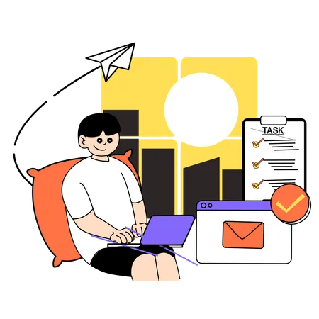 Employee prepares to do list  Illustration