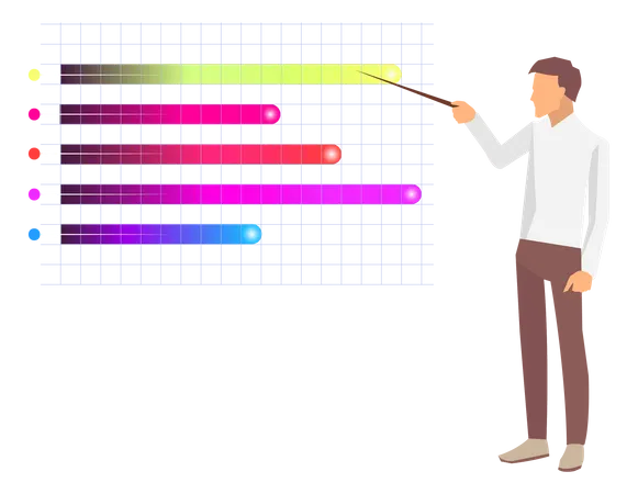 Employee presenting analytics  Illustration