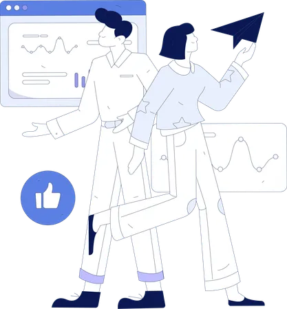 Employee presenting business data  Illustration