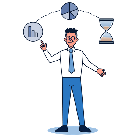 Employee Presenting Business Plan  Illustration