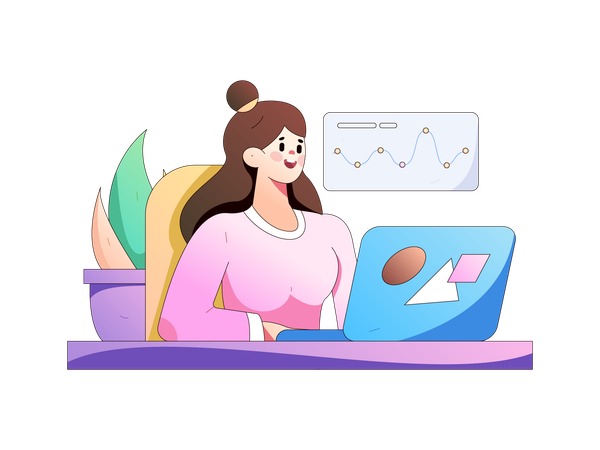 Employee presenting business research data  Illustration