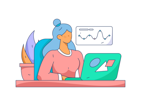 Employee presenting business research data  Illustration