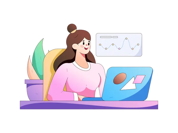 Employee presenting business research data  Illustration