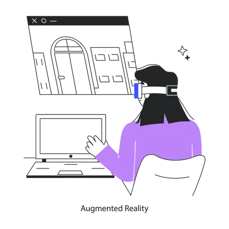 Employee Presenting Design Using Ar Technology  Illustration