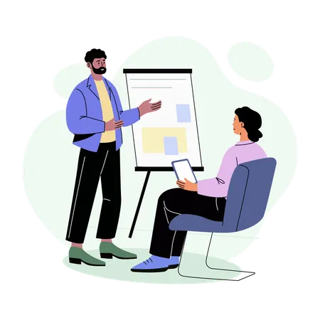 Employee Presenting ideas  Illustration
