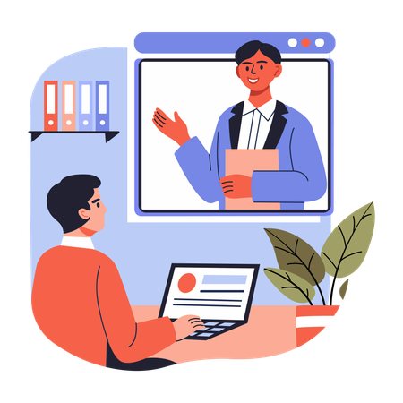 Employee Presenting  Sales Pitch  Illustration