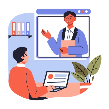 Employee Presenting  Sales Pitch  Illustration