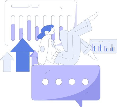 Employee presents analytical data  Illustration