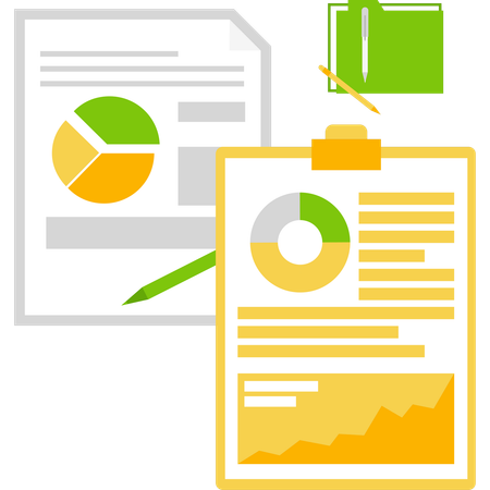 Employee presents business data  Illustration