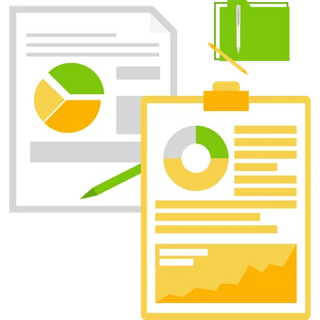 Employee presents business data  Illustration