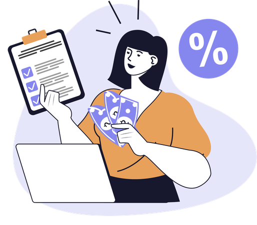 Employee presents data in meeting  Illustration