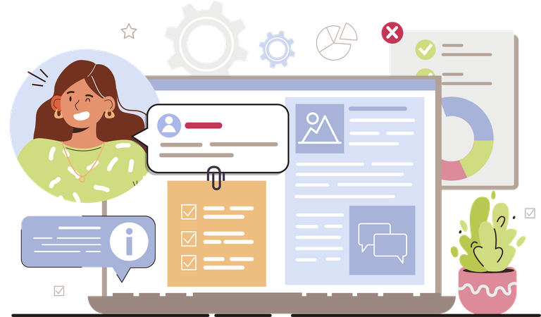 Employee presents in meeting  Illustration