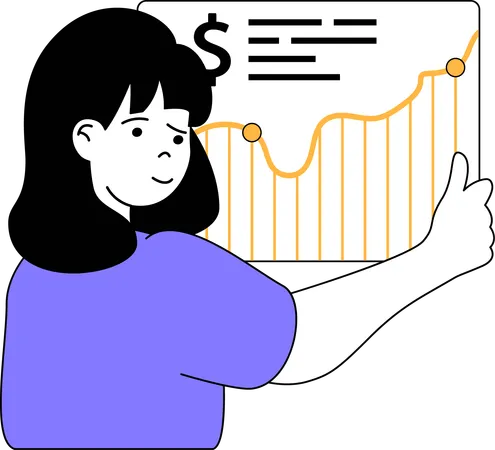 Employee presents market data  Illustration