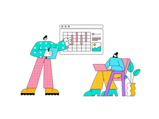 Employee presents market data in meeting