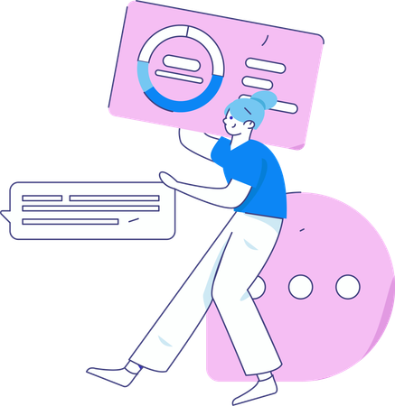 Employee presents stock market details in meeting  Illustration