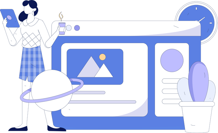 Employee presents task schedule  Illustration