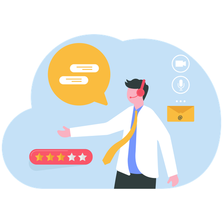 Employee provides customer services  Illustration