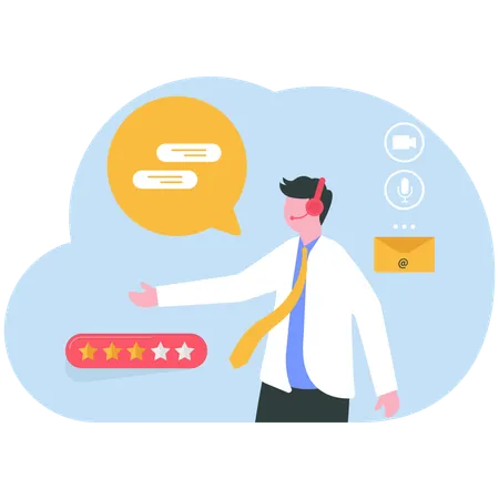 Employee provides customer services  Illustration