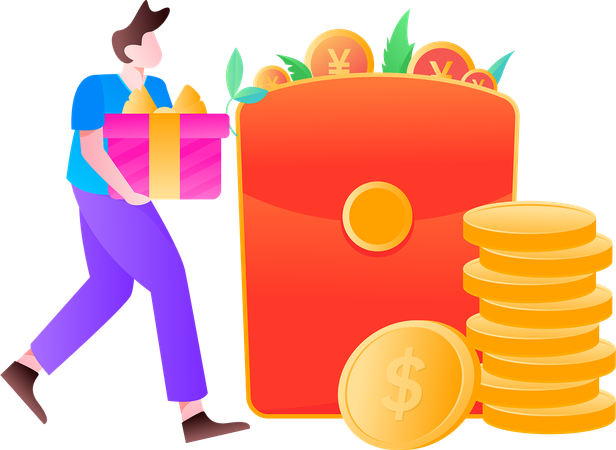 Employee receive incentives from business success  Illustration