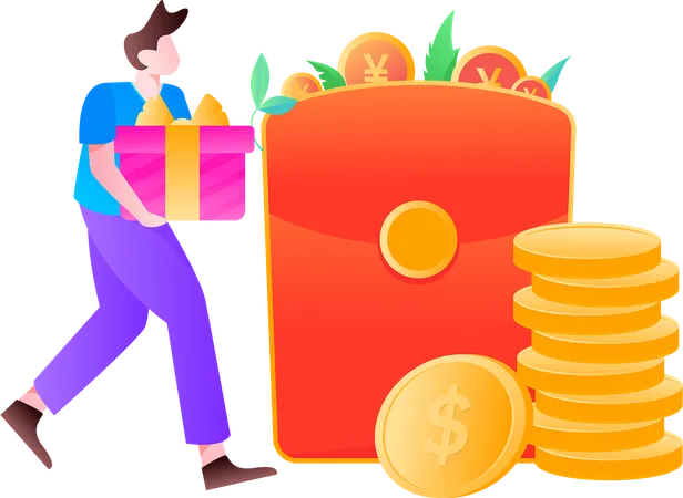 Employee receive incentives from business success  Illustration