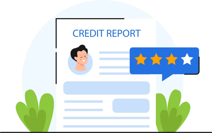 Employee receives 3 Star Credit Report  Illustration