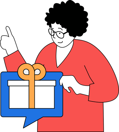 Employee receives gift from company  Illustration