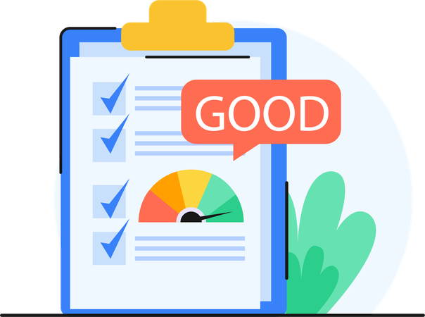 Employee receives Good Credit Score  Illustration