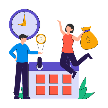 Employee receives salary on time  Illustration