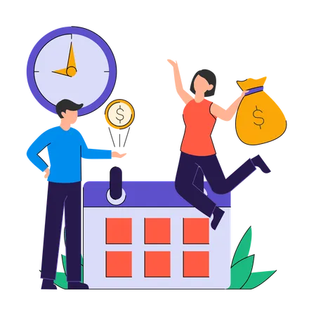 Employee receives salary on time  Illustration