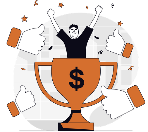 Employee receiving best employee award  Illustration