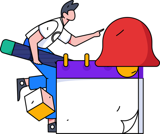 Employee receiving email notification  Illustration