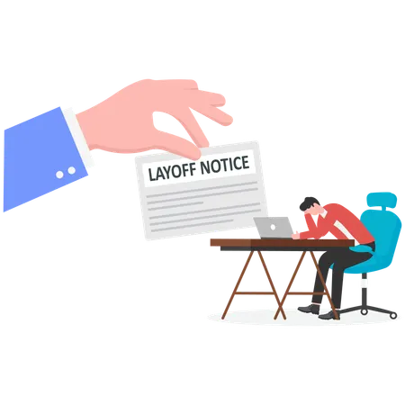 Employee receiving layoff notice  Illustration
