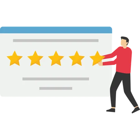 Customer Reviews People Rate Online Comment Recommend And Give 5 Stars Positive Feedback Client Satisfaction Concepts Smartphone Mobile Phone With Testimonials On Screen Modern Flat Design Illustration