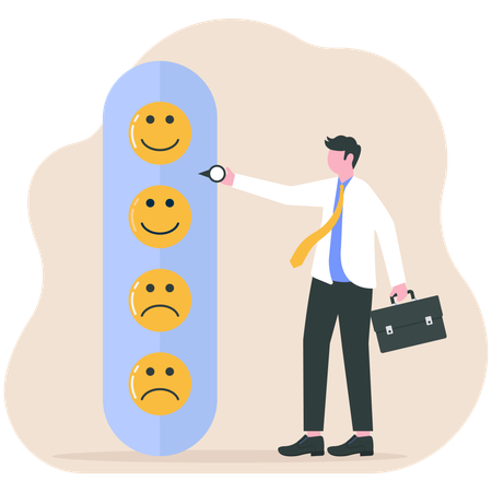 Employee reviewing customer feedback  Illustration