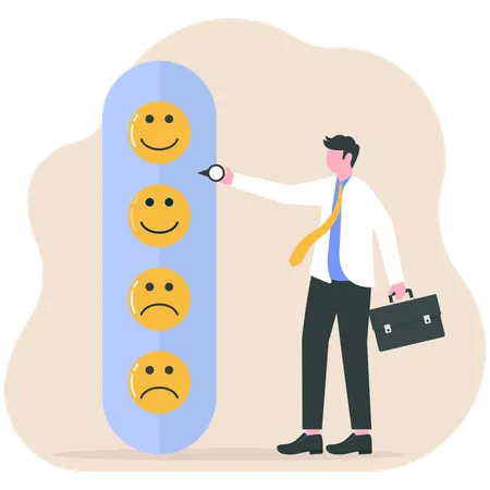 Employee reviewing customer feedback  Illustration
