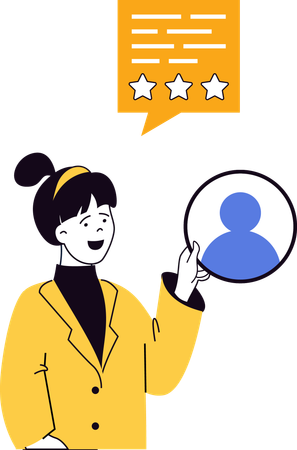 Employee reviewing reviews of new candidate  Illustration