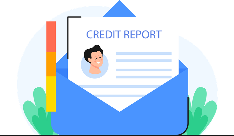 Employee reviewing their Credit Report  Illustration