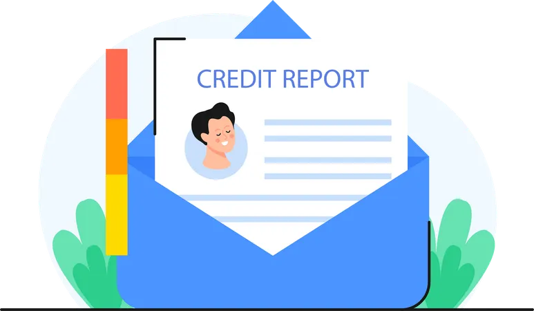 Employee reviewing their Credit Report  Illustration