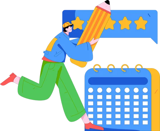 Employee reviews at 5 star service of company  Illustration