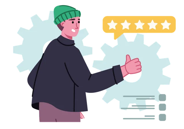 Employee reviews at social media feedback  Illustration