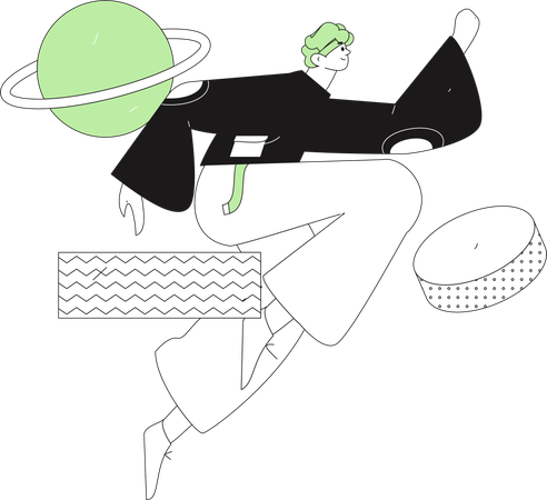 Employee running for bank meeting  Illustration